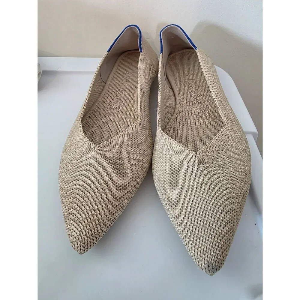 Rothy's size W8.5 pointy flats Ecru